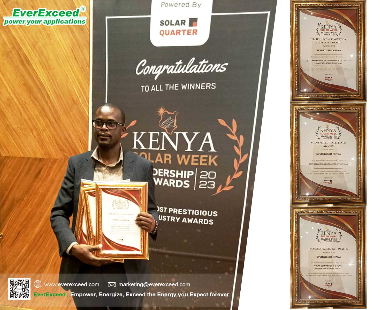 EverExceed Kenya ha vinto tre Excellence Awards alla Kenya Solar Week 2023